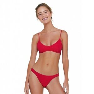 Vix Luli Top and Fany Bottom Bikini Set - Red Pepper - Size Small